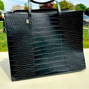 New black croc work tote.